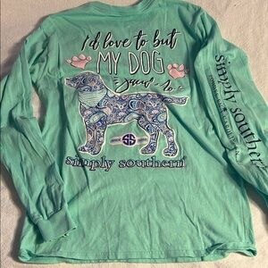 Simply Southern Aqua Dog Graphic Long Sleeve Tee